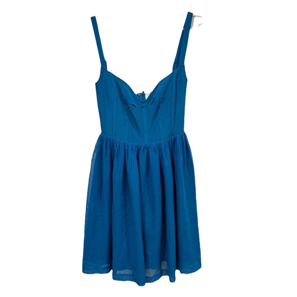 Yael Aflalo‎ Designer Dress Blue SILK Small (p) Reformation Yaya Alflalo RARE